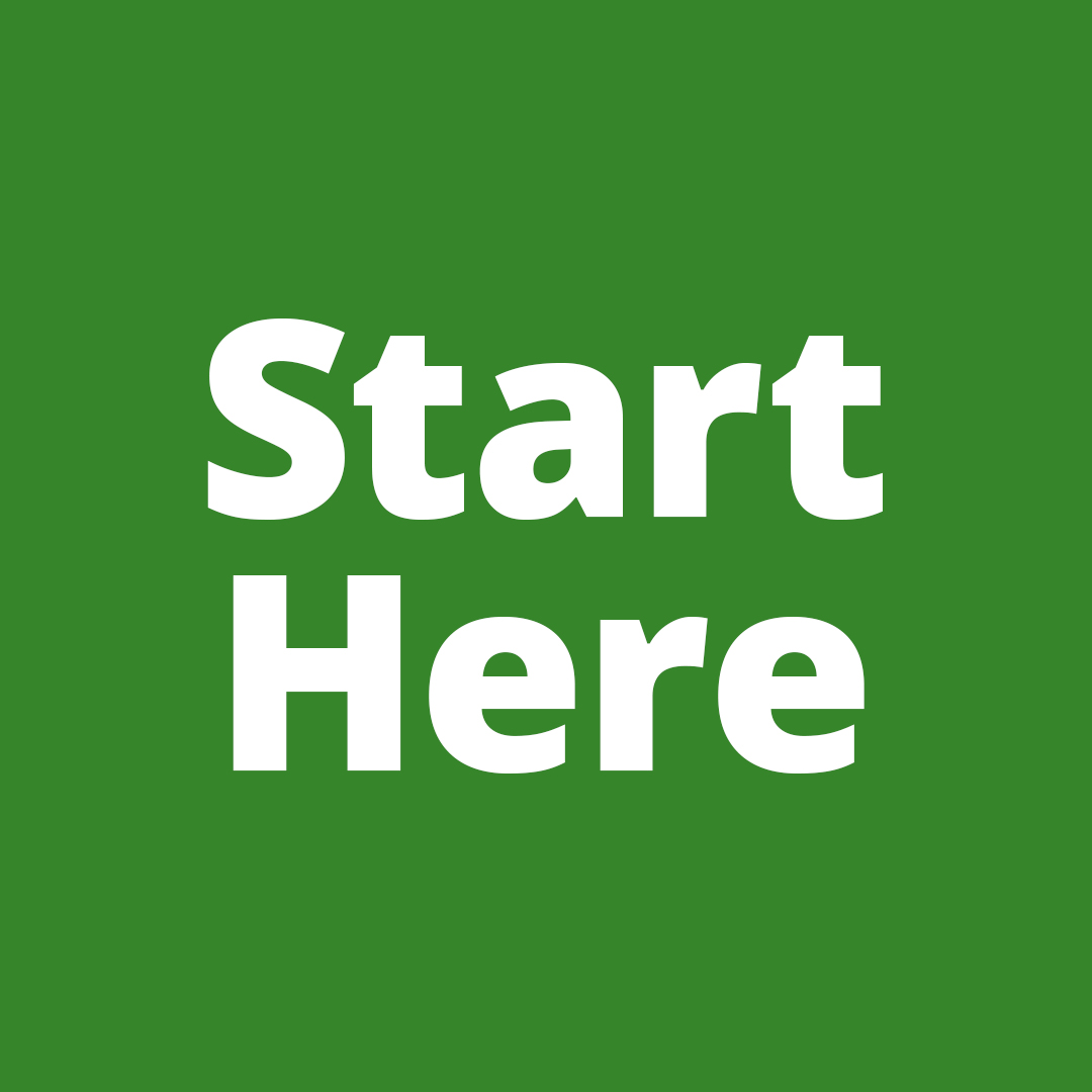 Start Here button on green background