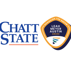 ChattState Logo with Achieving the Dream Leah Meyer Austin Award Badge