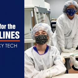 3 pharmacy tech students practice their injection skills