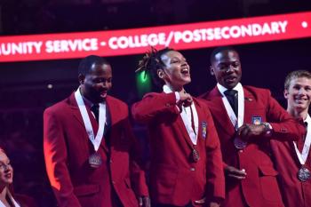 Kam Johnson, Tia Bowers, D'Andre Johnson at the national SkillsUSA competition in Atlanta.