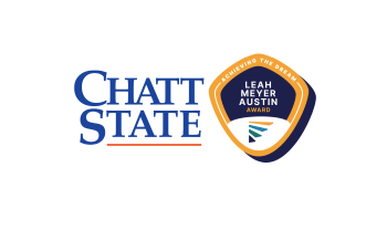 ChattState Logo with Achieving the Dream Leah Meyer Austin Award Badge
