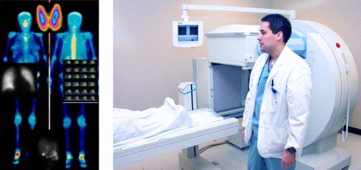 a nuclear medicine technician in the lab